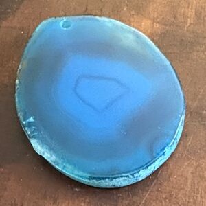 Blue Agate Stone Slice Pendant
